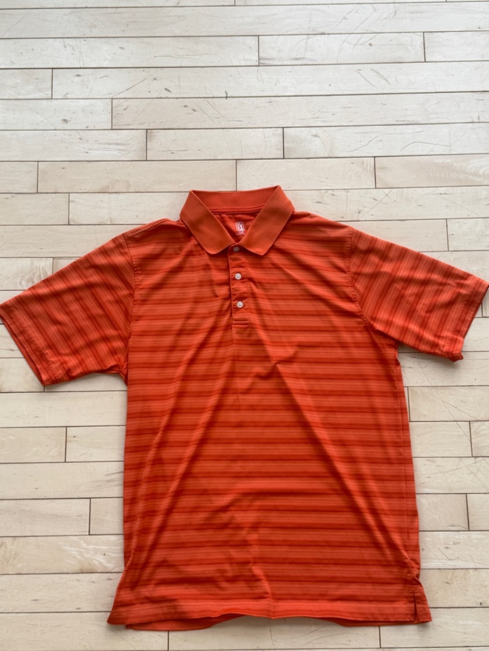 PGA Tour Men's Orange Striped Polo